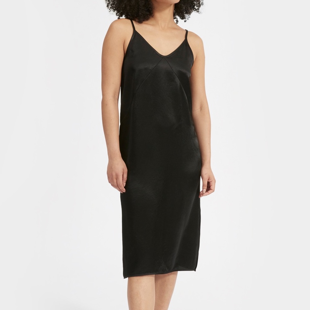 Everlane NWT the Party Slip Dress midi in black